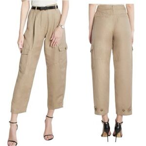 Marella Monochrome Giada Cargo‎ Pants Sand Size 8 Quiet Luxury Casual Travel y2K